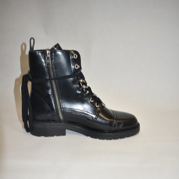AllSaints Black Women's Leather Lira Hiker Black Boots Size 38 EU 8 US - Picture 6 of 9